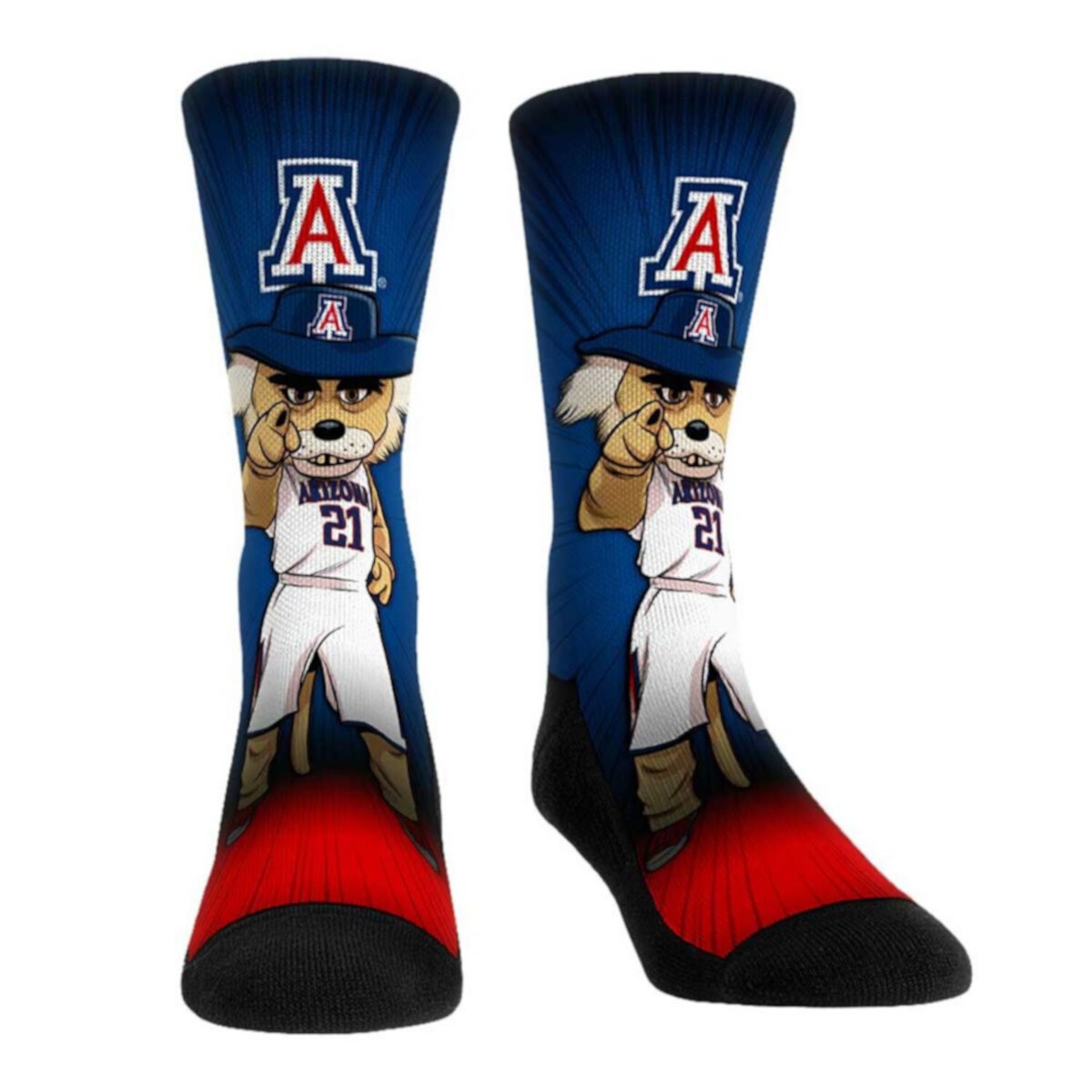 u Носки Unbranded Arizona Wildcats Маскот Pump Up Crew Socks Unbranded