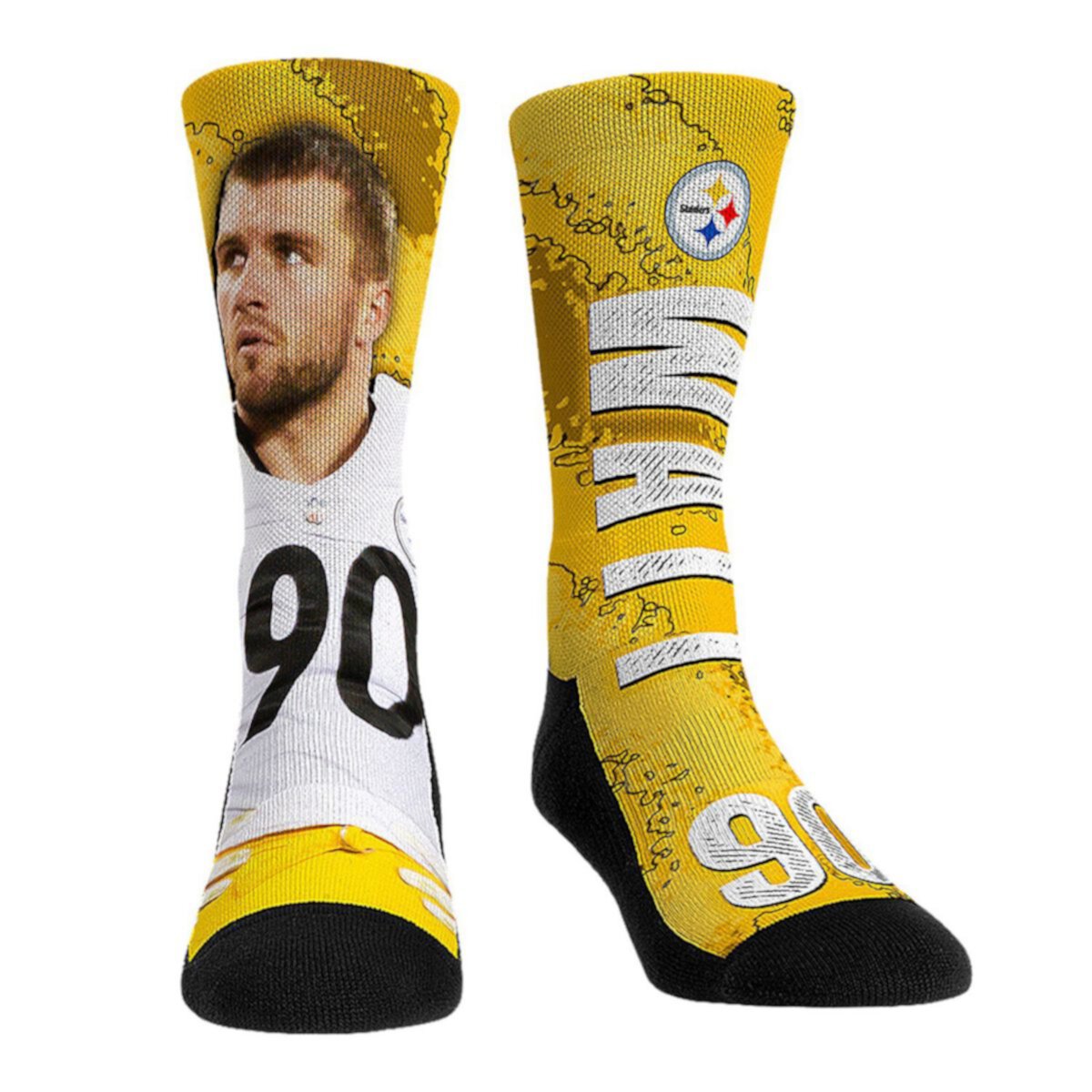 Унисекс Носки Rock Em Socks T.J. Watt Pittsburgh Steelers Big Player Unbranded