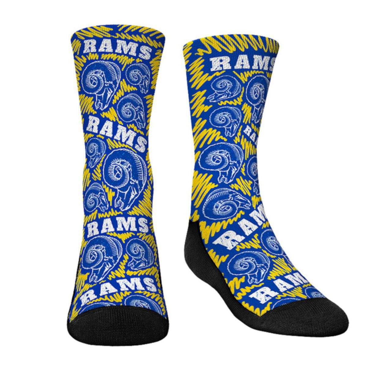 Детские Носки Rock Em Socks Los Angeles Rams Throwback Logo Sketch Unbranded