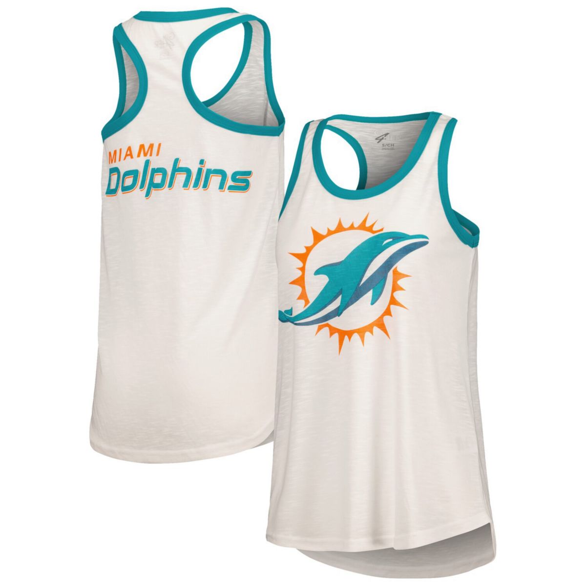 Женская Футболка G-III 4Her by Carl Banks Белая Miami Dolphins Tater Racerback G-III 4Her by Carl Banks