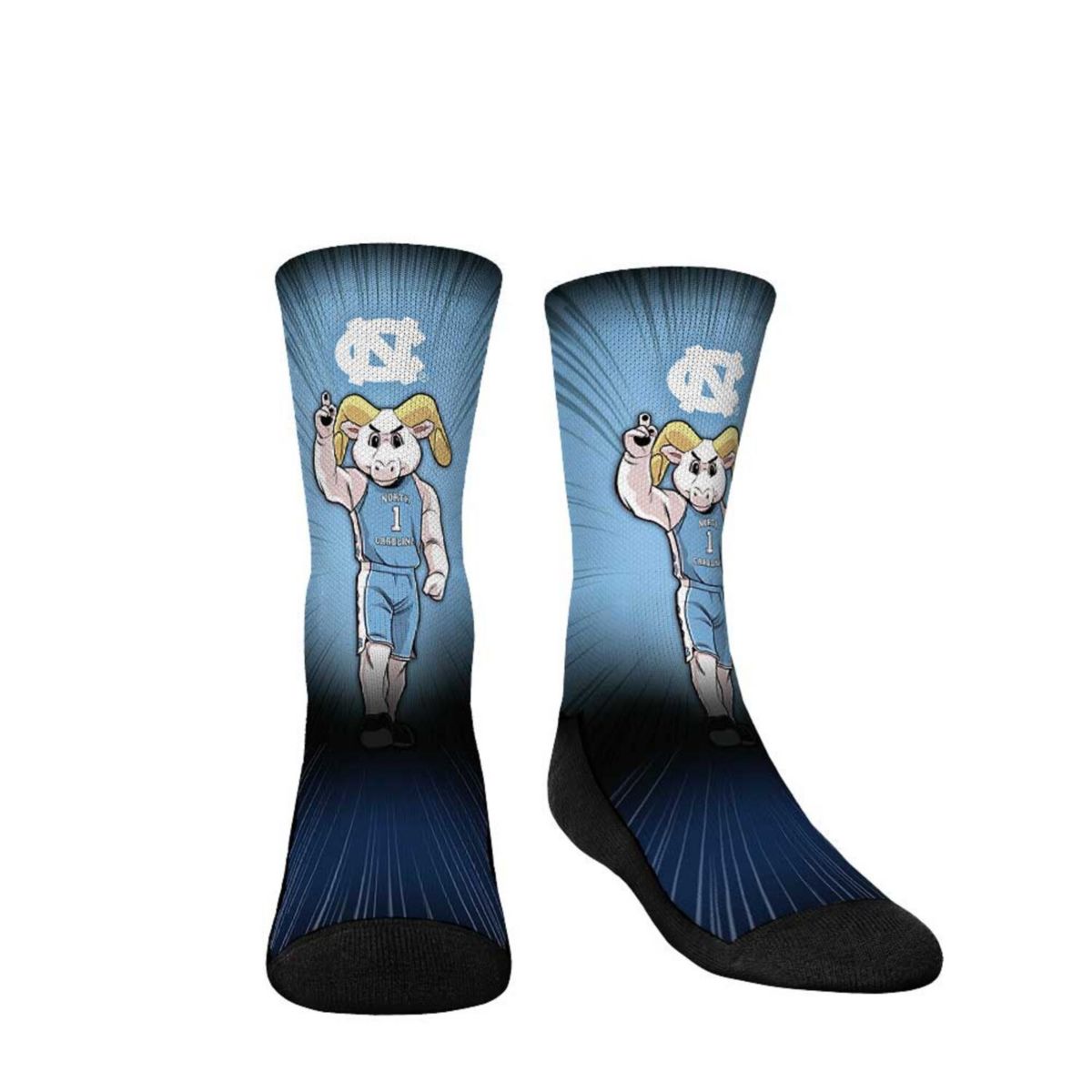 Youth Rock Em Socks North Carolina Tar Heels Mascot Pump Up Crew Socks Unbranded