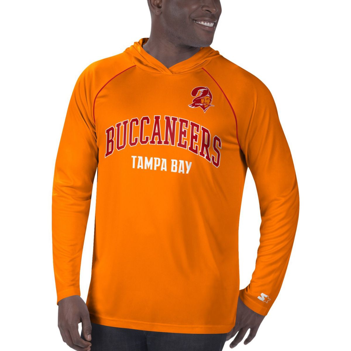 Мужская Футболка Starter Оранжевая Tampa Bay Buccaneers Gridiron Classics Throwback с Рагланом и Капюшоном Starter