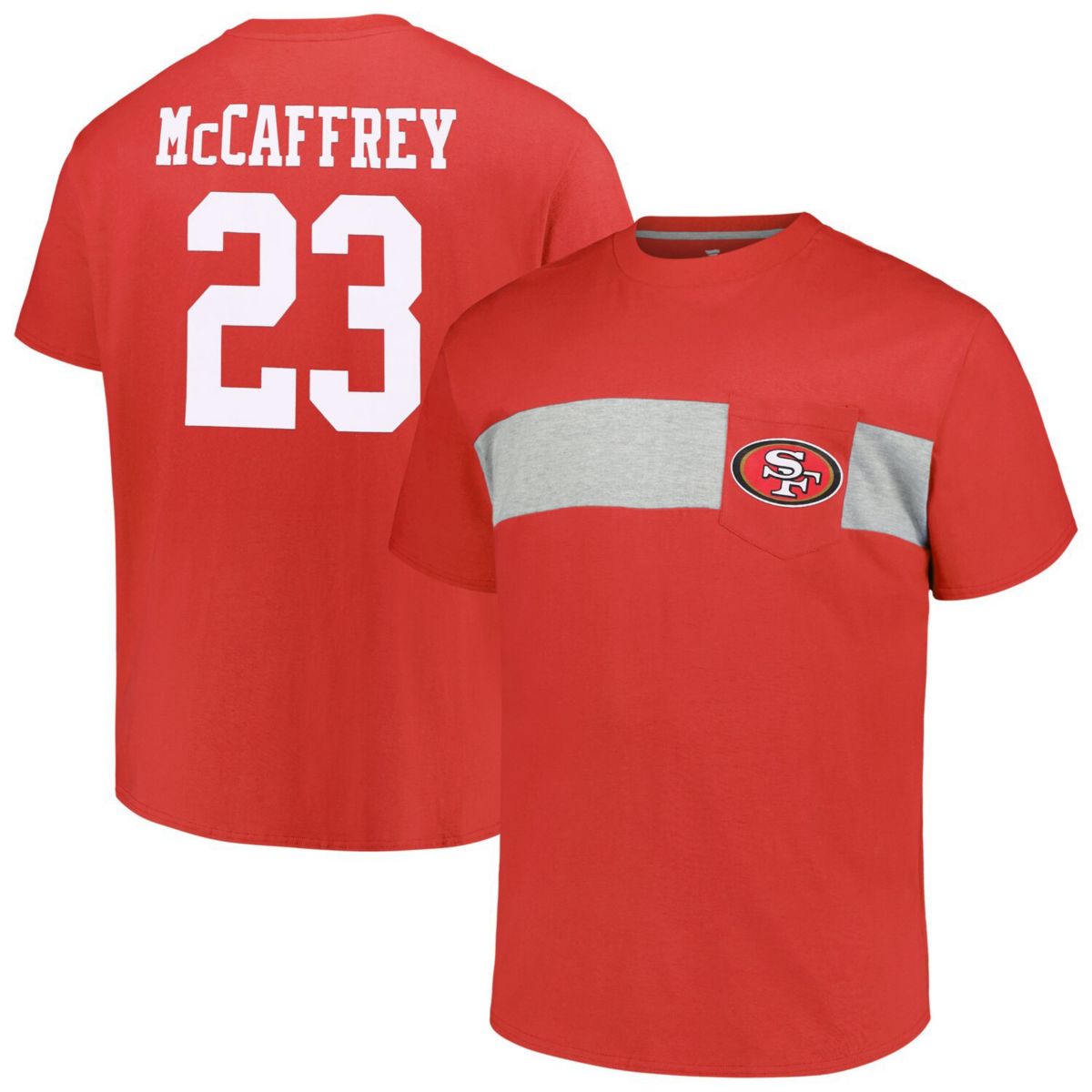 Мужская Футболка Fanatics Brands Christian McCaffrey Карминовая San Francisco 49ers Big & Tall Fanatics Brands - White Label