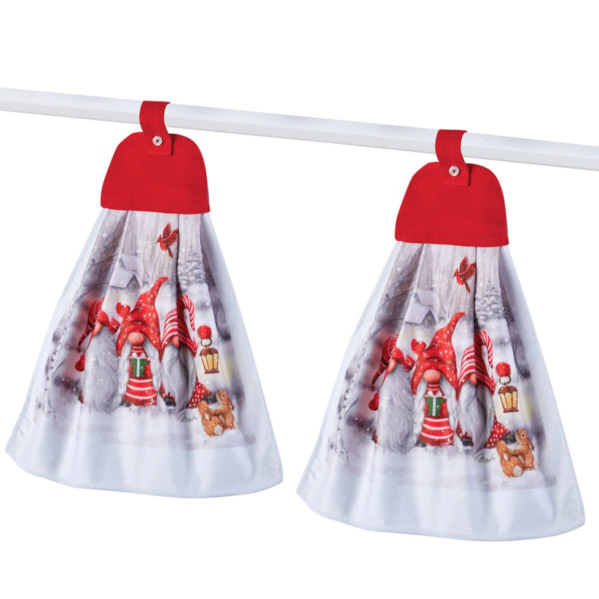 Collections Etc Festive Gnome Hanging Kitchen Towels - Set Of 2 Collections Etc.