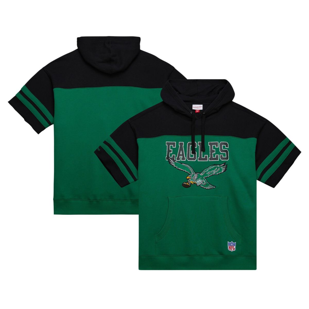 Мужская Футболка Mitchell & Ness Off Field Vintage Logo Келли Грин Philadelphia Eagles Mitchell & Ness