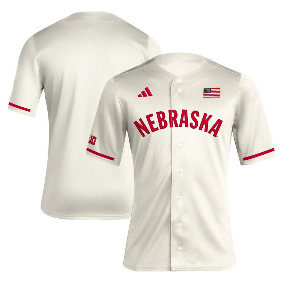 Мужская Футболка adidas Nebraska Huskers Replica Unbranded