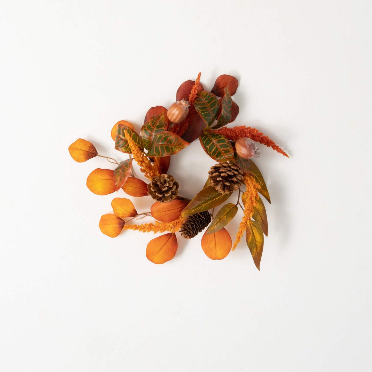 Sullivan's Artificial Mixed Fall Leaf & Wheat Candle Ring Sullivan's