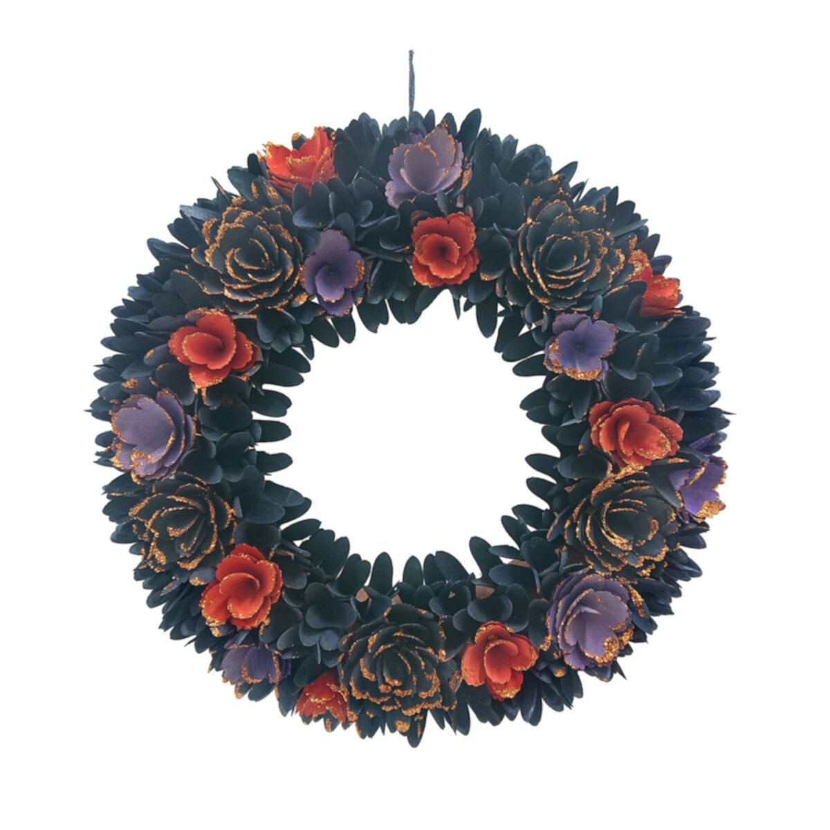 Celebrate Together™ Halloween Wood Curl Flowers Artificial Wreath Celebrate Together