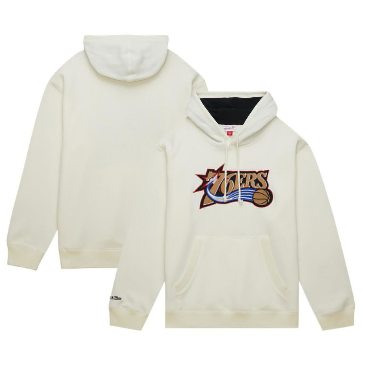 Мужская Футболка Mitchell & Ness Cream Philadelphia 76ers Hardwood Classics Vintage Mitchell & Ness