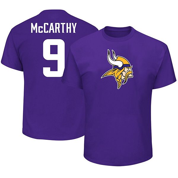 Футболка фиолетовая с именем и номером J.J. Маккарти Minnesota Vikings 2024 NFL Draft Fanatics Brands - White Label