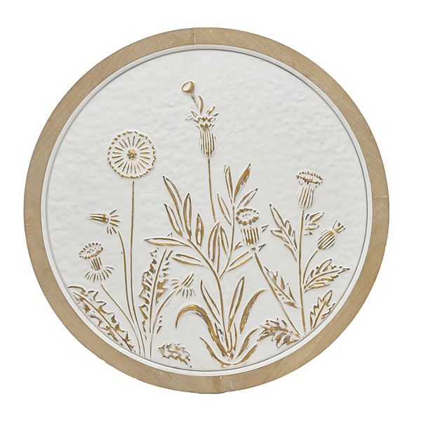 Belle Maison 24-in. Stamped Floral Metal Medallion Wall Decor Belle Maison