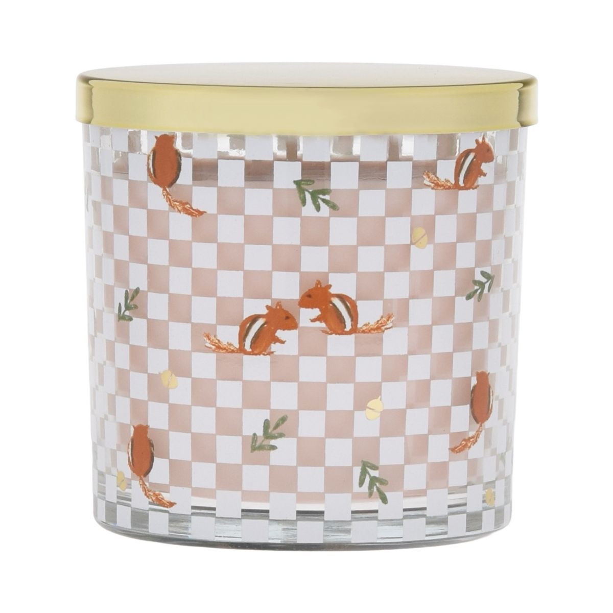 Sonoma Goods For Life® Sweet Pumpkin Pecan 13-oz. Checkered Chipmunk Decal Candle Jar SONOMA