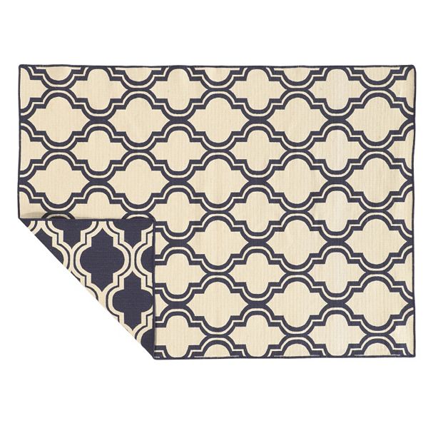 Ковёр из вязаной шерсти Salonika, двусторонний, 5' x 8', с узором quatrefoil Linon Home Décor