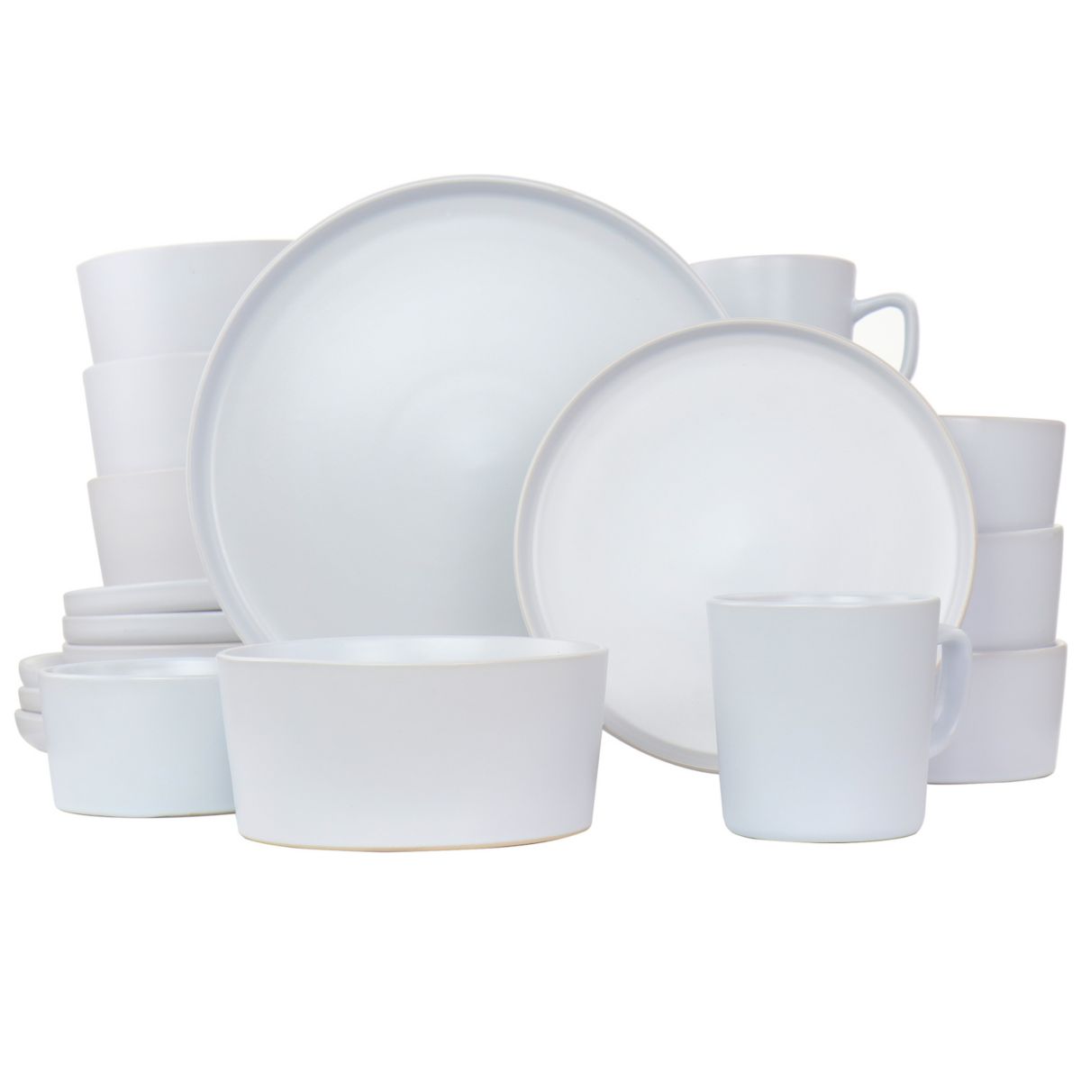 Elama Luxmatte White 20 Piece Dinnerware Set Elama