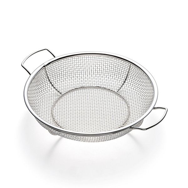 OUTSET Stainless Steel Round Shallow Grill Basket OUTSET