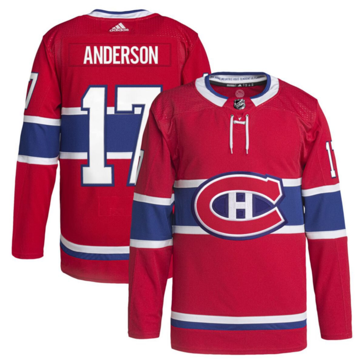 Мужская Футболка adidas Josh Anderson Красная Montreal Canadiens Home Primegreen Authentic Pro Player Unbranded