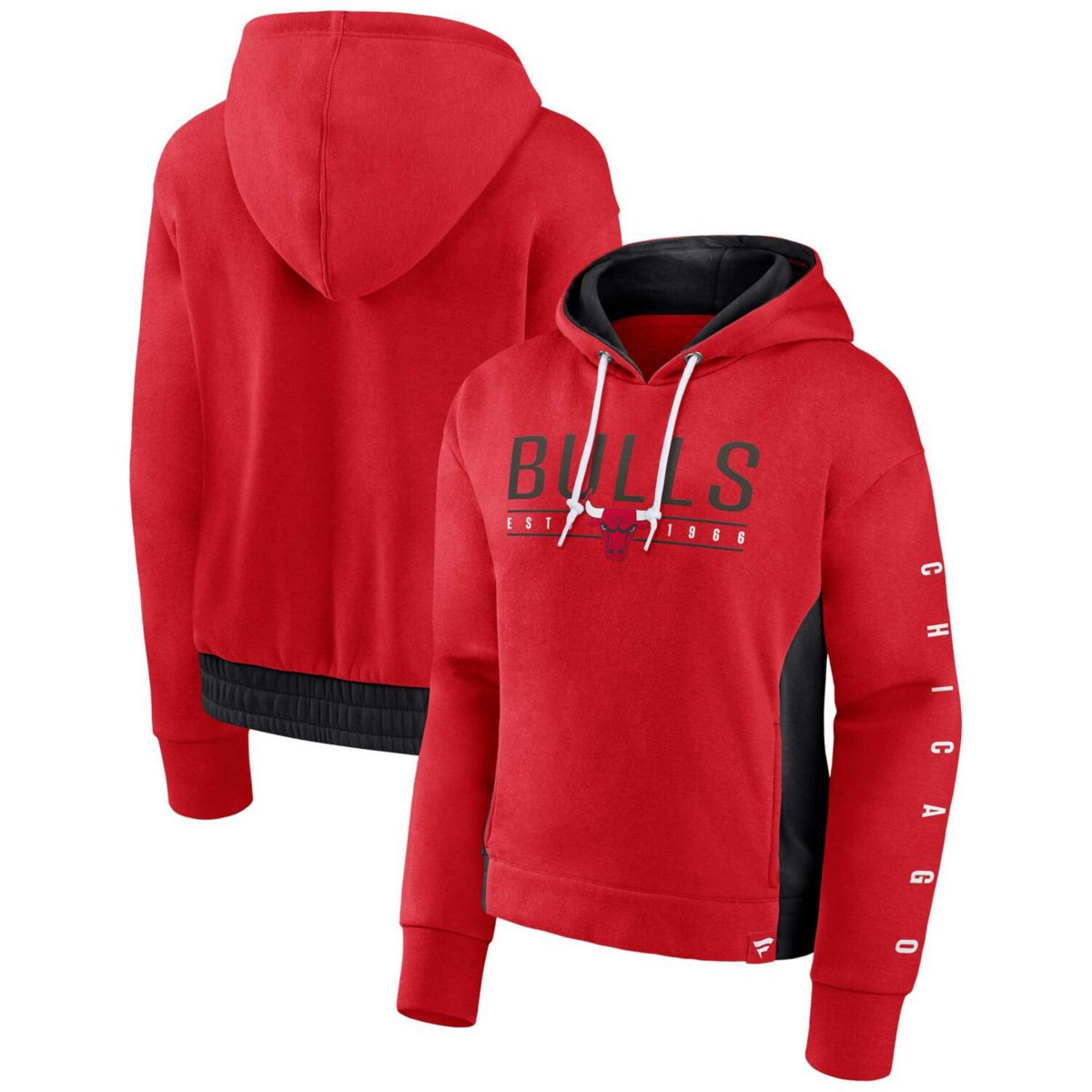 Женская Футболка Unbranded Красная Chicago Bulls Iconic Halftime Colorblock Pullover Hoodie Unbranded