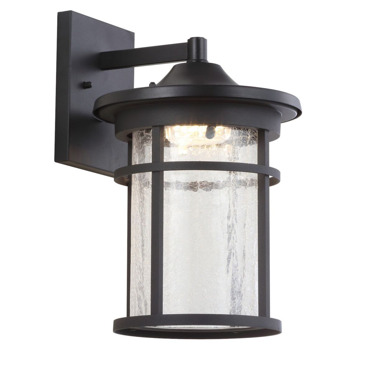 Campo Outdoor Wall Lantern Crackled Glassmetal Integrated Led Wall Sconce Jonathan Y Designs