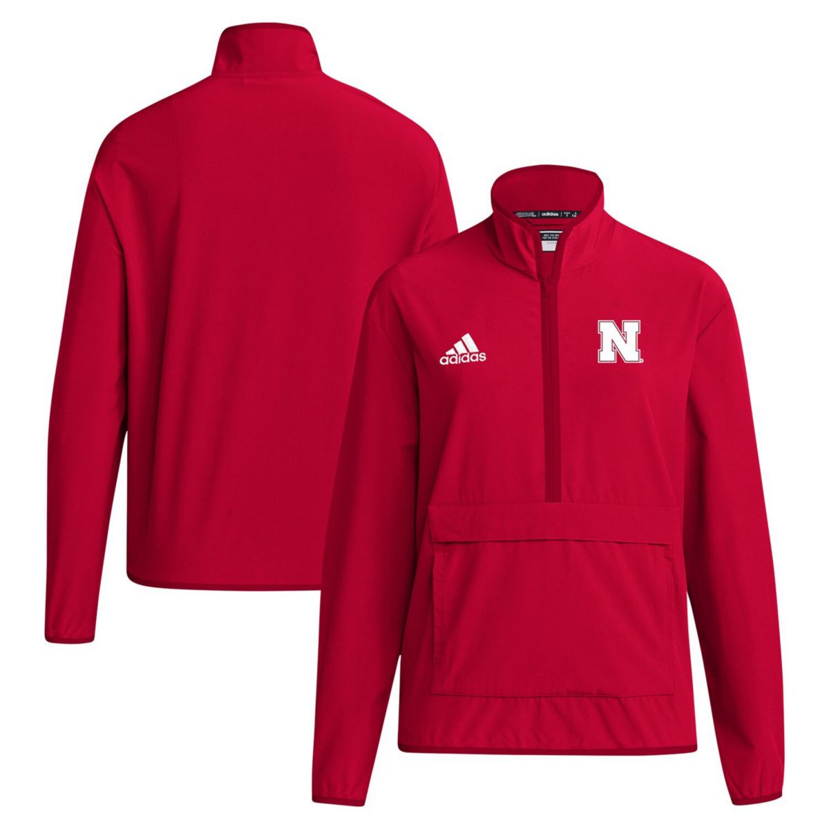 Мужская Футболка adidas Coaches Sideline Half-Zip Jacket Nebraska Huskers Unbranded