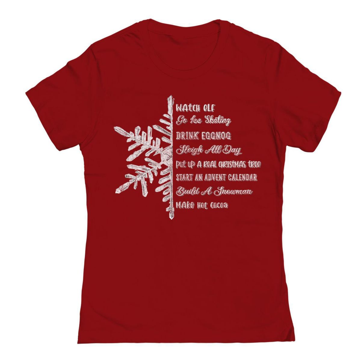 Детская Футболка Unbranded Snowflake List Christmas Unbranded