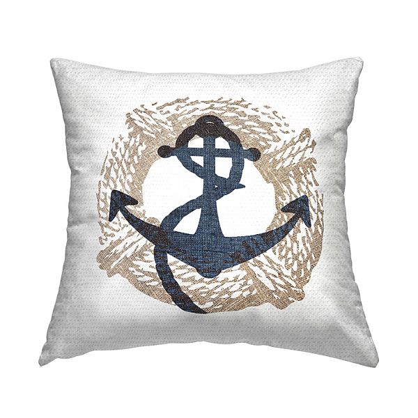 Stupell Home Decor Nautical Anchor and Rope Indoor / Outdoor Throw Pillow Stupell Home Decor