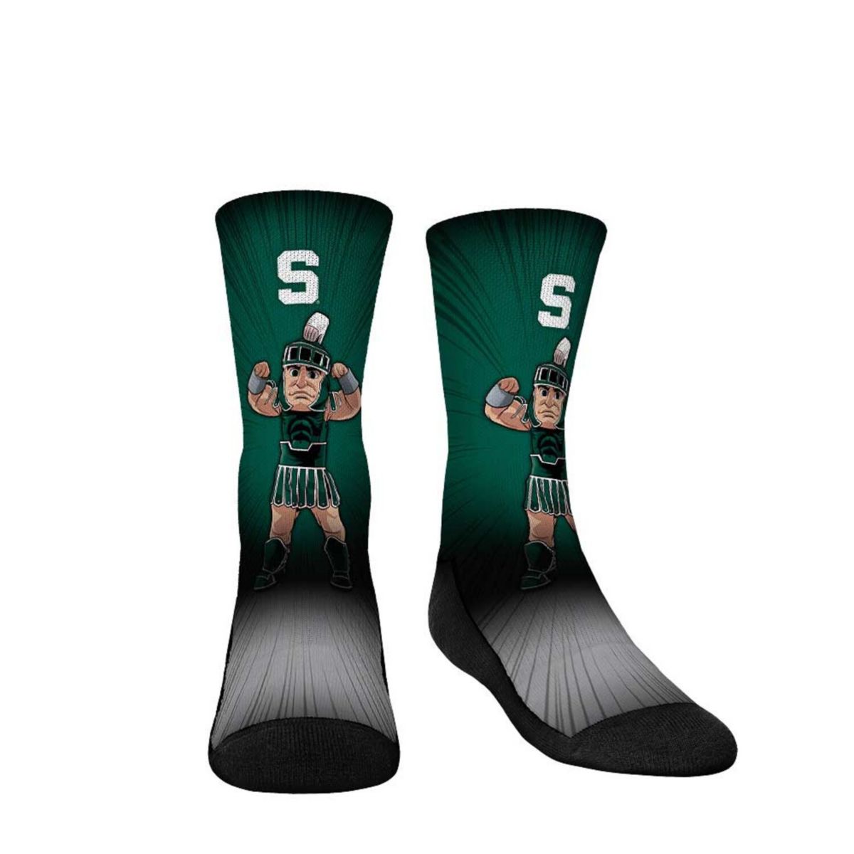 Детские Носки Unbranded Michigan State Spartans Mascot Pump Up Crew Socks Unbranded