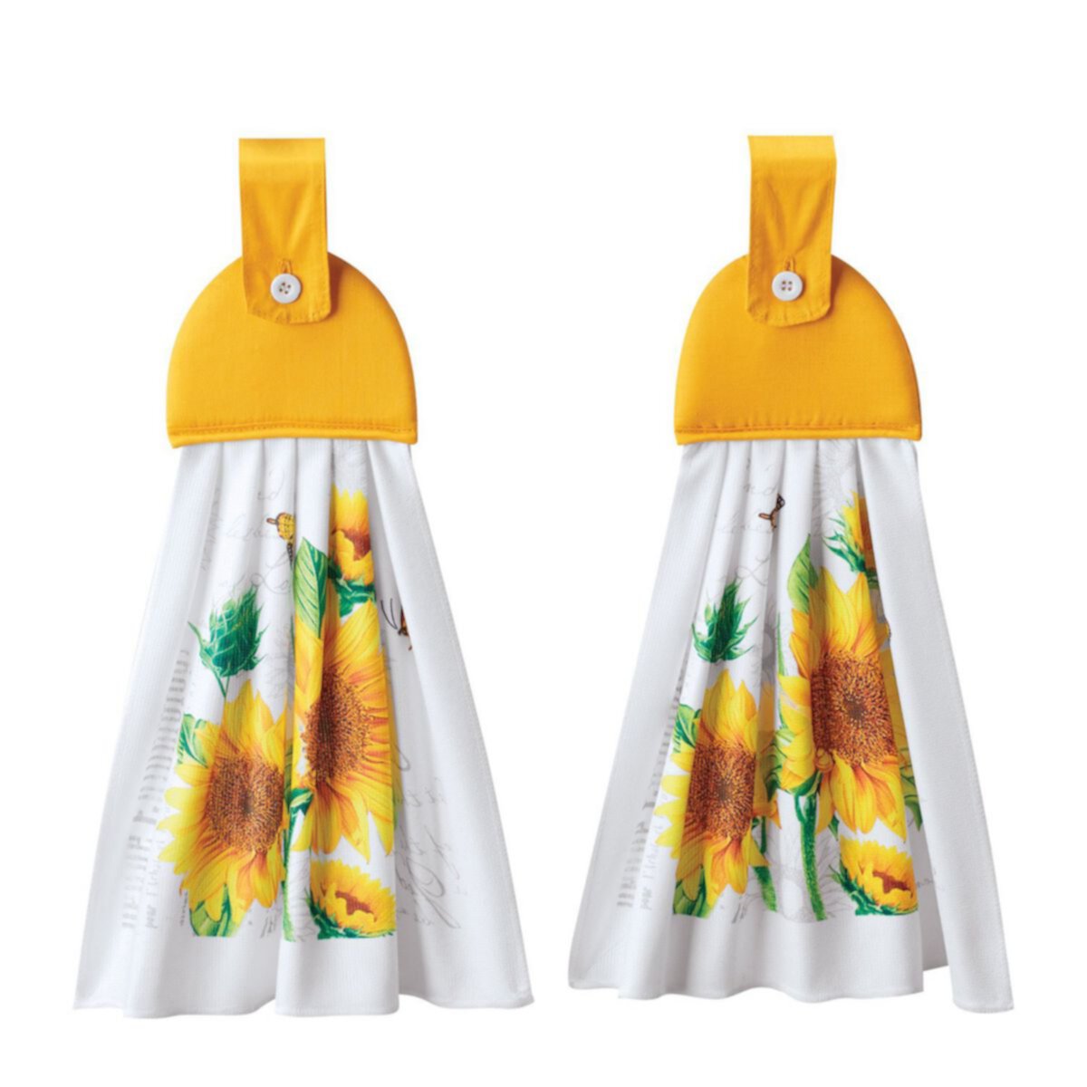 Collections Etc Cheerful Bright Sunflower Hanging Towels - Set Of 2 Collections Etc.