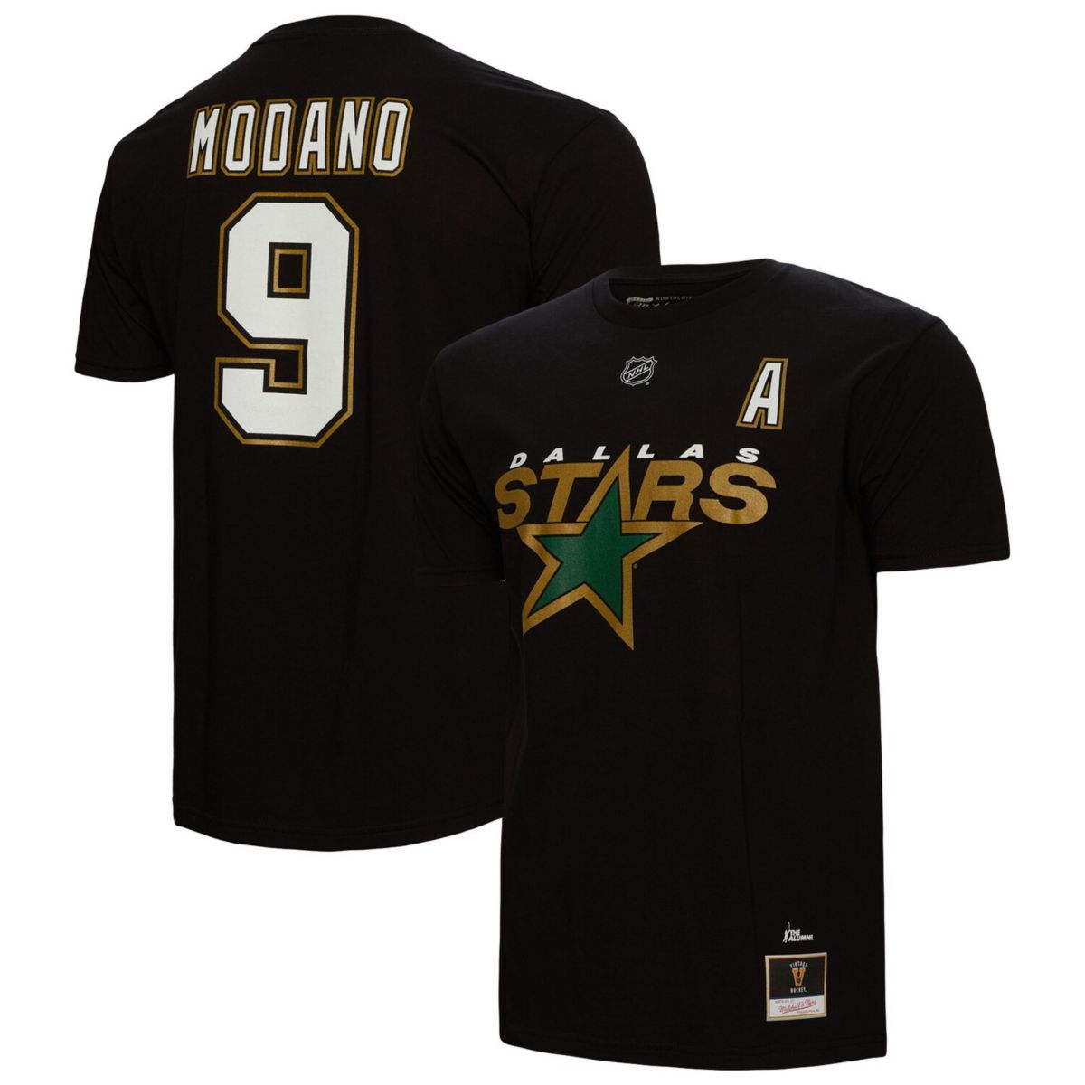 Мужская Футболка Mitchell & Ness Mike Modano Черная Dallas Stars Mitchell & Ness