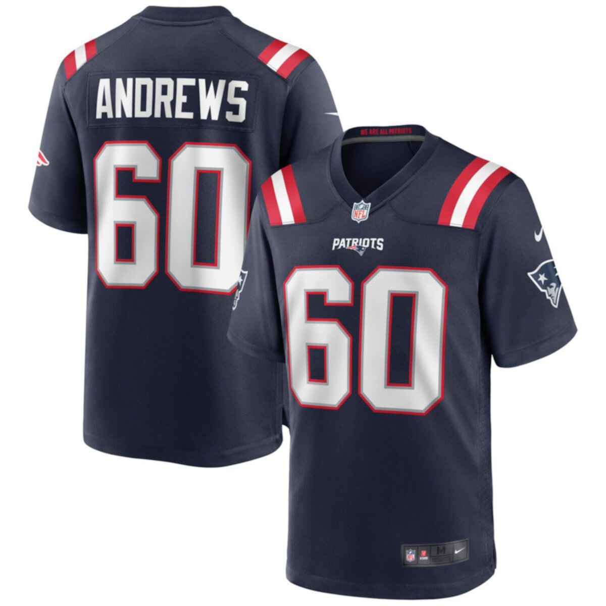 Мужская Футболка Nike David Andrews Navy New England Patriots Nike