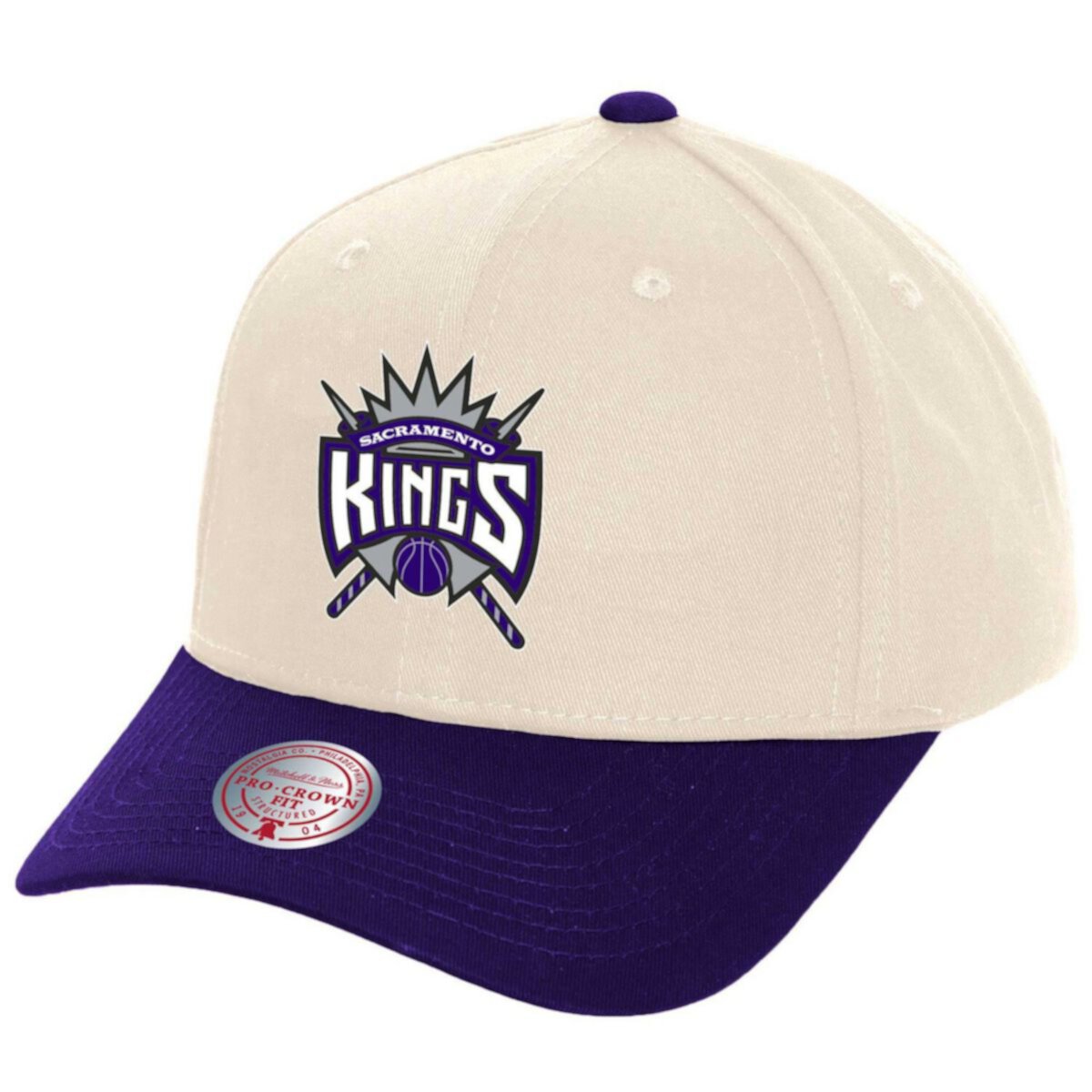 Кепка Mitchell & Ness Cream Sacramento Kings Game On Two-Tone Pro Crown Mitchell & Ness