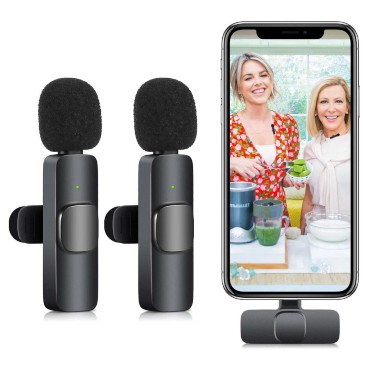 Dual Wireless Lavalier Microphone For Apple Iphone AGPtEK