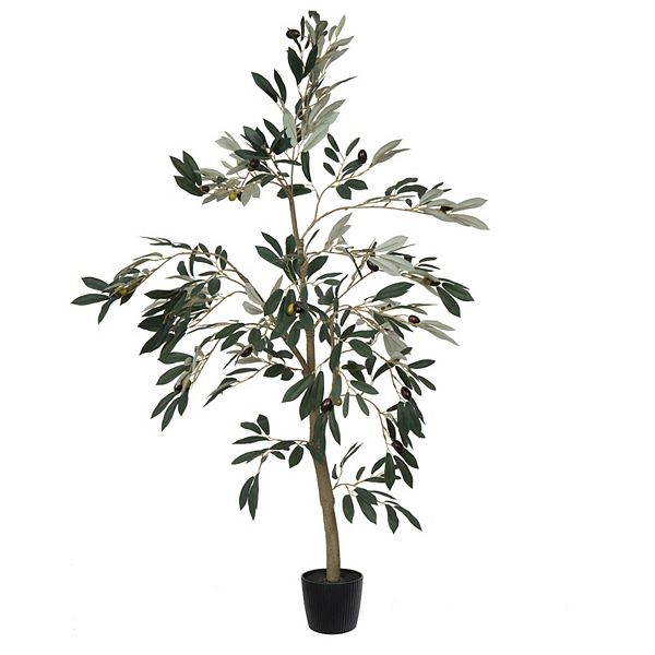 Vickerman Artificial Potted Olive Tree Floor Decor Vickerman