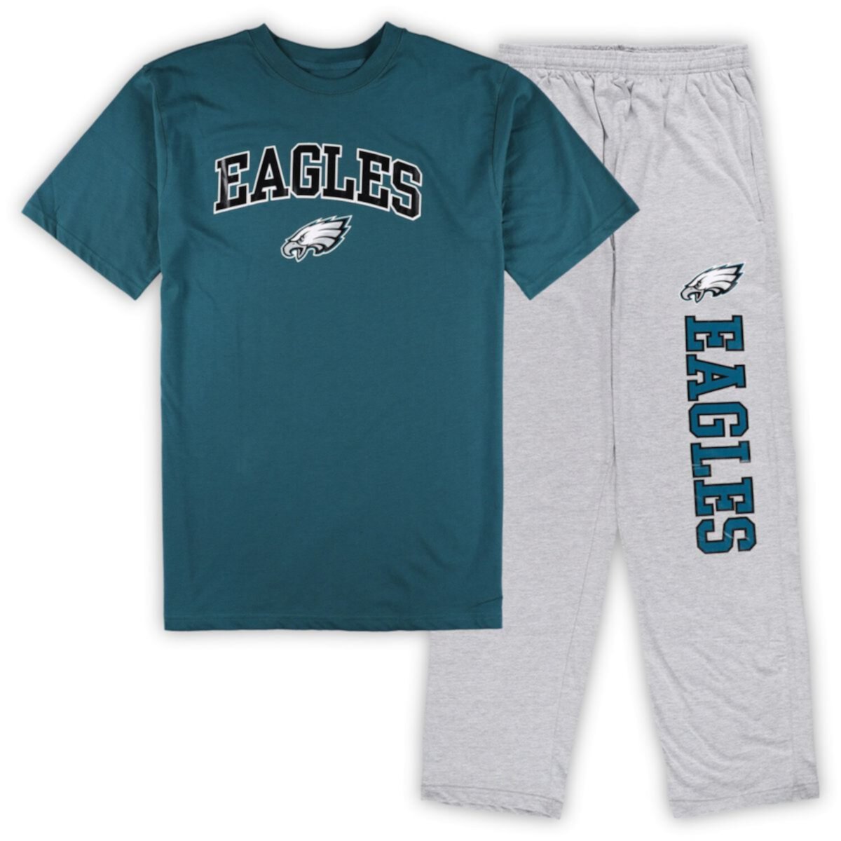 Мужская Пижама Concepts Sport Midnight Green/Heather Gray Philadelphia Eagles Big & Tall Unbranded