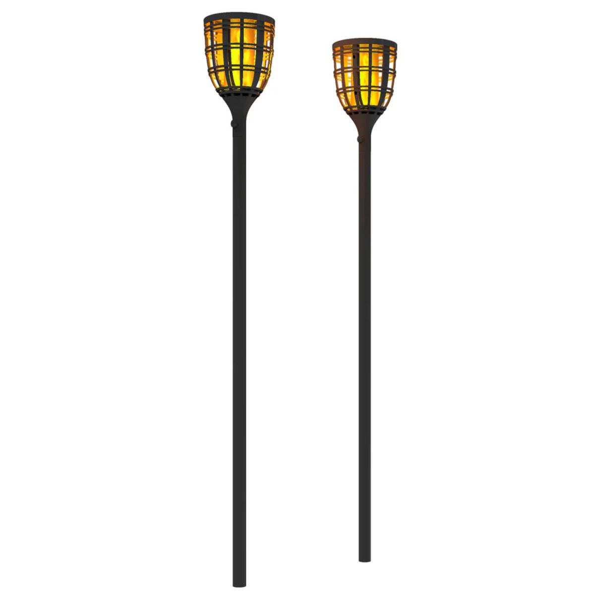 Techko 2-Piece Solar-Powered Flickering LED Tiki Torches Set Techko