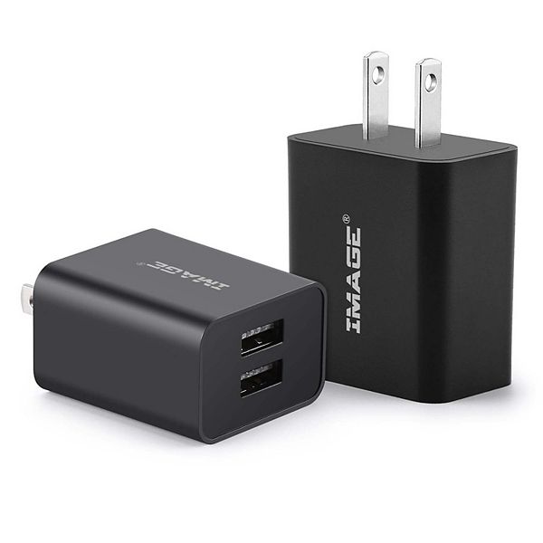 2 Pcs Usb Travel Charger Adapter With Dual Port For Most Usb Equipment Image