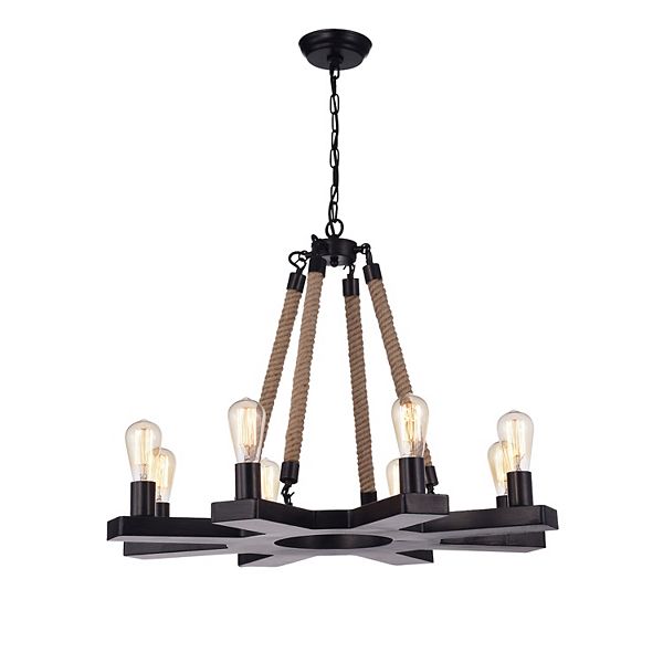 Greenville Signature 8-Light Candle Style Wagon Wheel Chandelier Greenville Signature