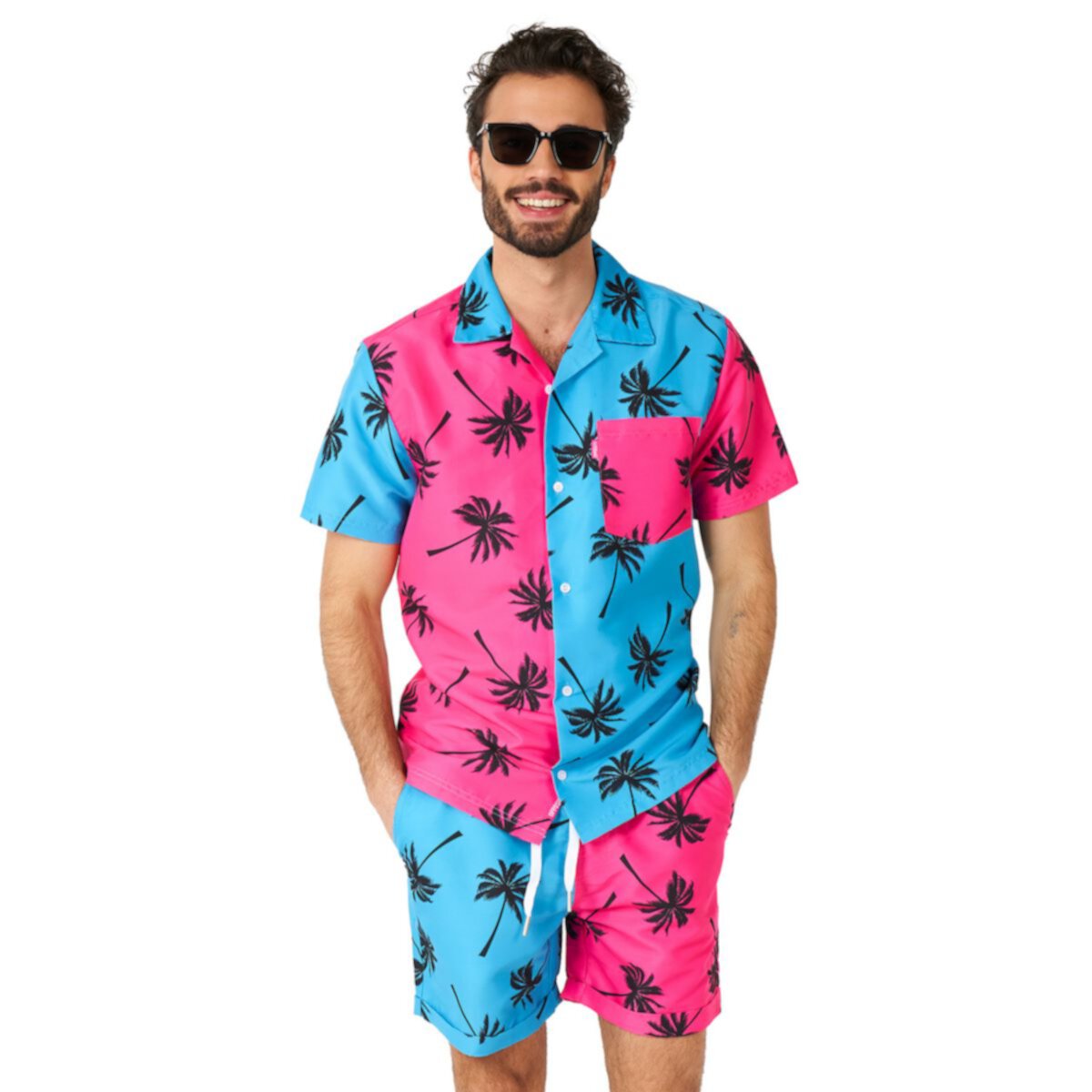 Комплект OppoSuits Неоновый Пальмовый Принт С Коротким Рукавом OppoSuits