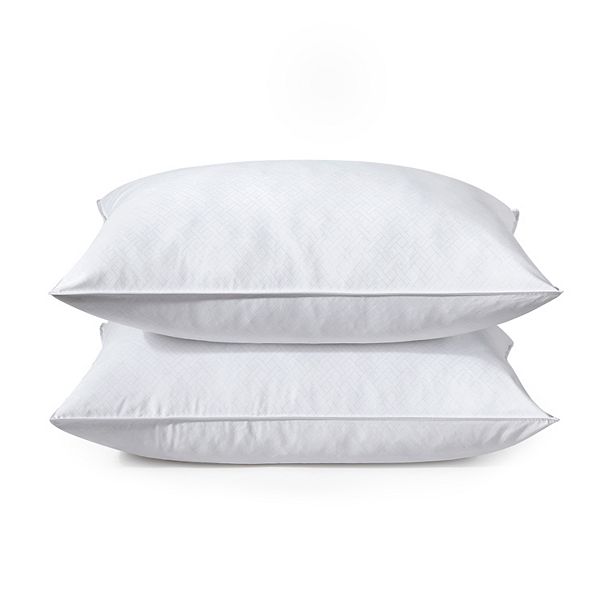 Unikome 2 Pack Medium Soft Goose Down and Feather Gusset Pillows with 100% Breathable Cotton Cover UNIKOME