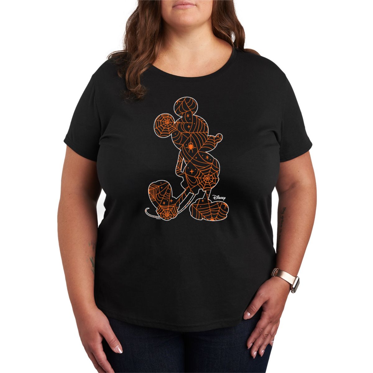 Женская Футболка Disney Mickey Mouse Plus Size Spider Web Outline Disney