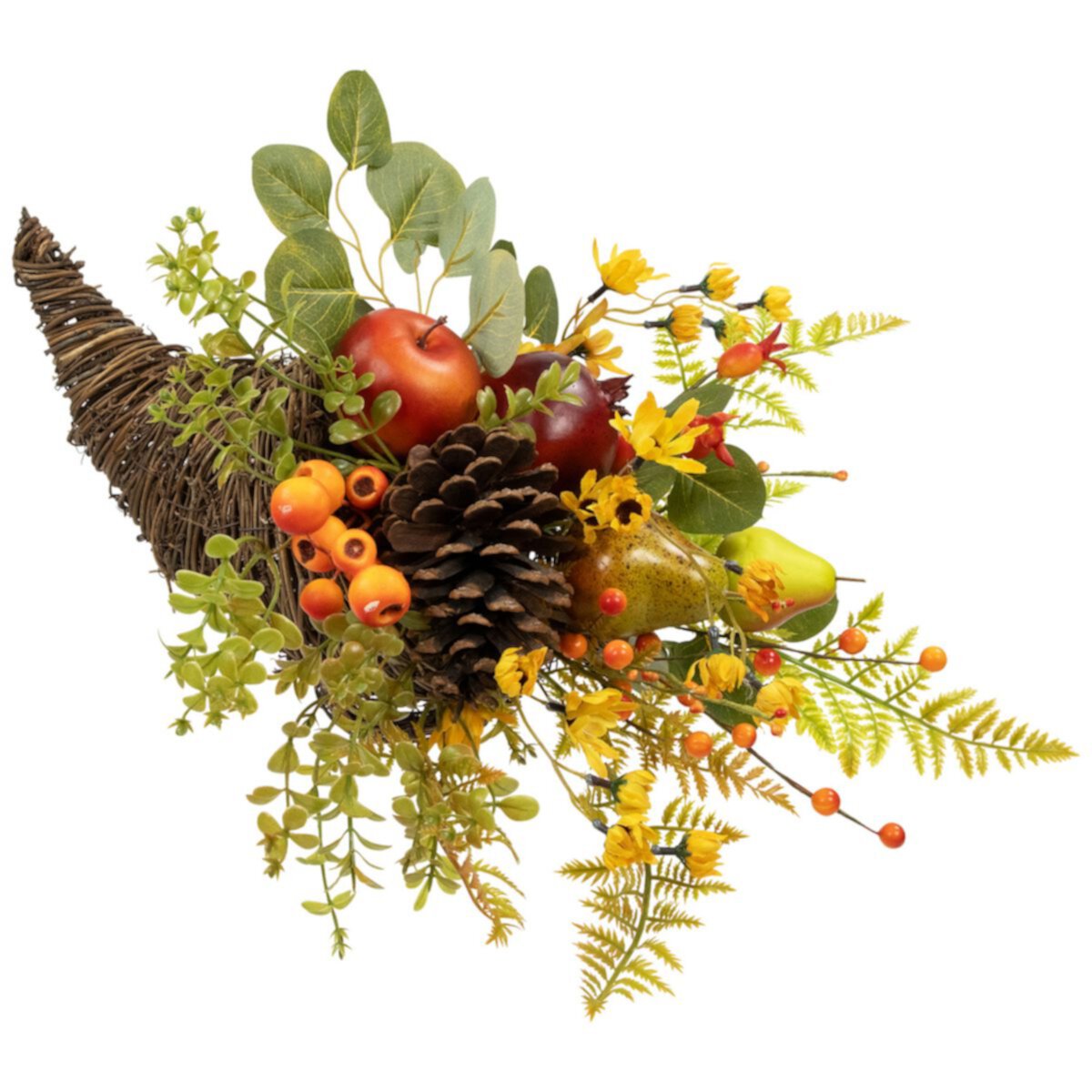 Northlight Fall Harvest Apples & Pears Cornucopia Decoration Northlight