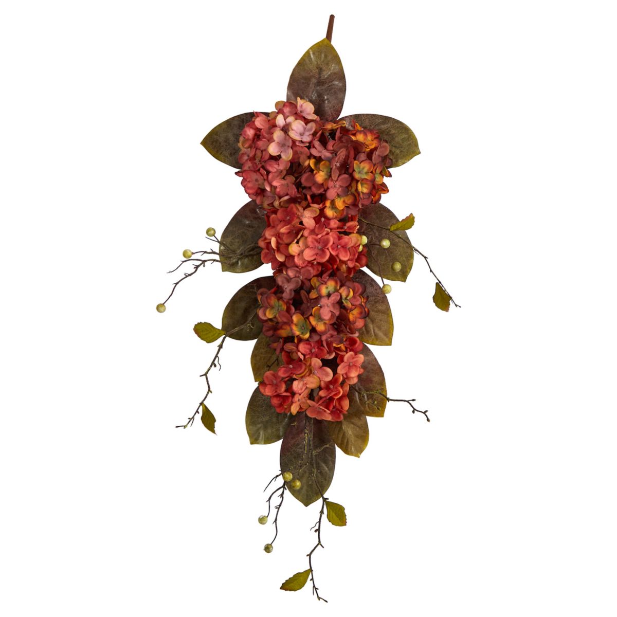 35” Autumn Hydrangea And Berry Artificial Fall Tear Drop Slickblue