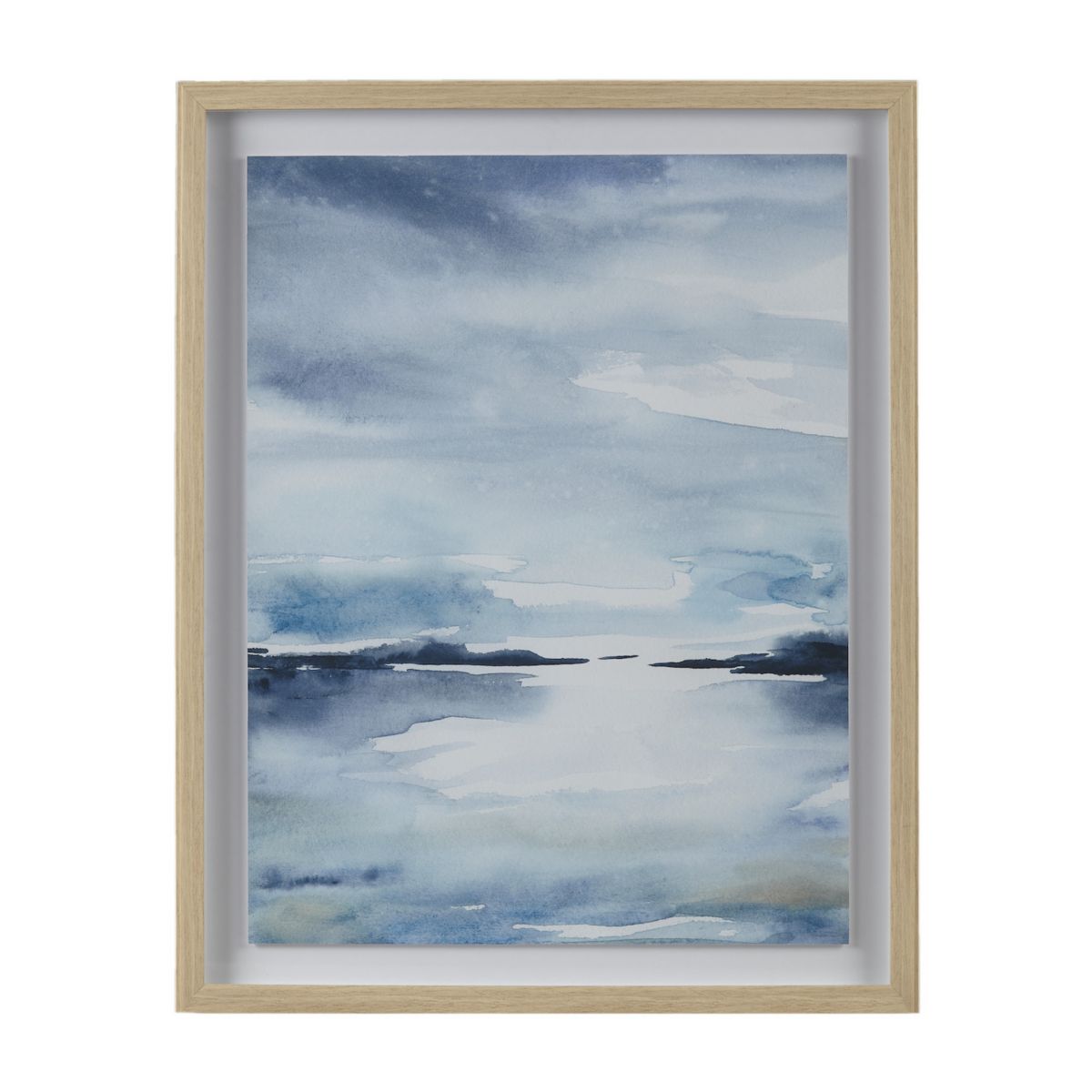 Madison Park Sparkling Sea Framed Glass and Single Matted Abstract Landscape Coastal Wall Art Madison Park