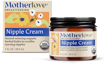 Motherlove Nipple Cream (1 oz) Organic Lanolin-Free Nipple Cream for Breastfeeding—Benefits Nursing & Pumping Moms Motherlove