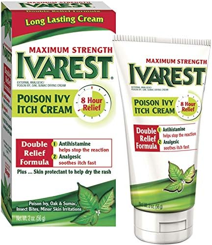 Ivarest Anti-Itch Cream (Крем), Poison Ivy Treatment, Poison Ivy Relief Product, Poison Oak Relief, Poison Sumac Relief, Maximum Strength, Medicated, 2 Ounce Ivarest