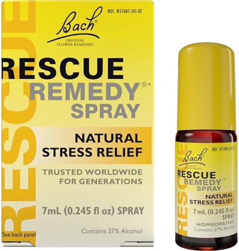 Bach RESCUE REMEDY Spray (Спрей) 7mL, Natural Stress Relief, Homeopathic Flower Essence, Vegan, Gluten and Sugar-Free, Non-Habit Forming RESCUE