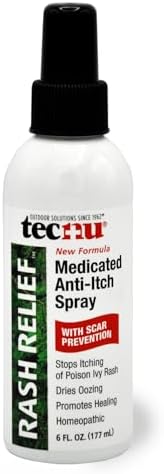 Tecnu Rash Relief Medicated Anti Itch Spray (Спрей) with Scar Prevention, 6 Fl Oz, Protection & Itchy Skin Relief from Poison Ivy, Poison Oak, Rashes, Insect Bites & Sunburn, Homeopathic Skin Care Tecnu