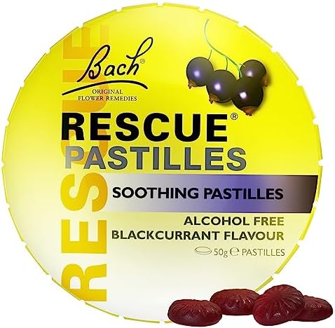 Bach Flower Essences Rescue Remedy Pastilles, Black Currant,1.7 Ounce, 4 Count Bach