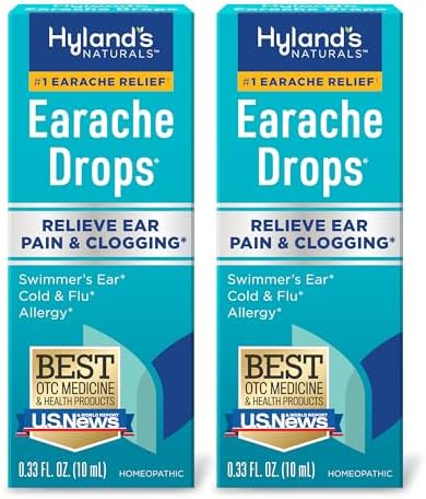 Hyland's Earache Drops (Капли), Natural Relief of Swimmer's Ear, Cold & Flu, Allergy Symptoms - Ages 4 & up: (2 Pack) Hyland's