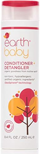 Earth Baby Conditioner + Detangler, Hypoallergenic for Sensitive Skin, Natural and Organic, For Babies Toddlers and Kids, 8.4 Fl Oz Earth Baby