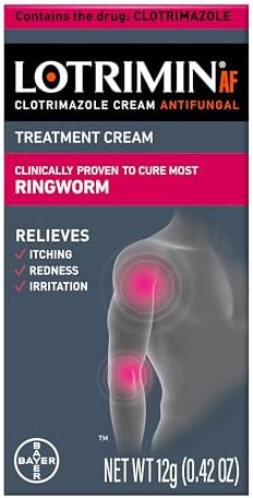 Lotrimin AF Ringworm Cream Clotrimazole 1% - Clinically Proven Effective Antifungal Cream Treatment of Most Ringworm, For Adults and Kids Over 2 years, .42 Ounce (12 Grams) Lotrimin